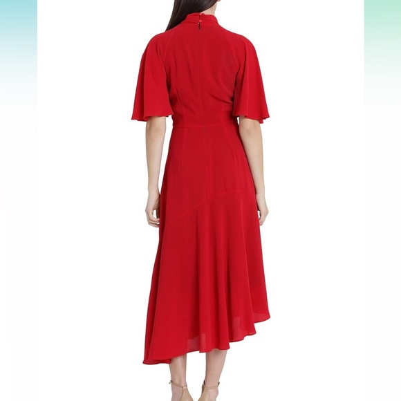 🆕 Elegant Maggy London Cranberry Midi Dress Twist Neckline size 12 - Picture 10 of 10